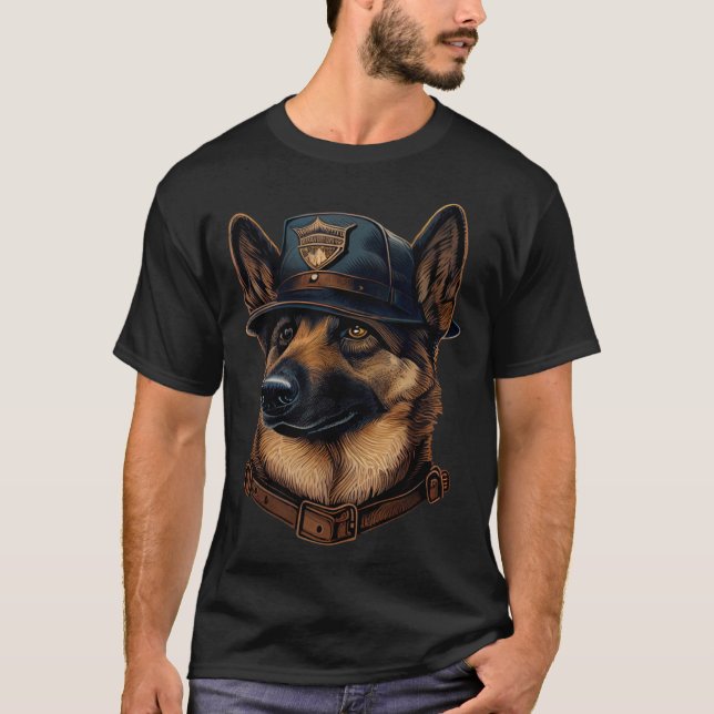 German Shepherd Police K9 Hat German Shepherd T-Shirt (Front)