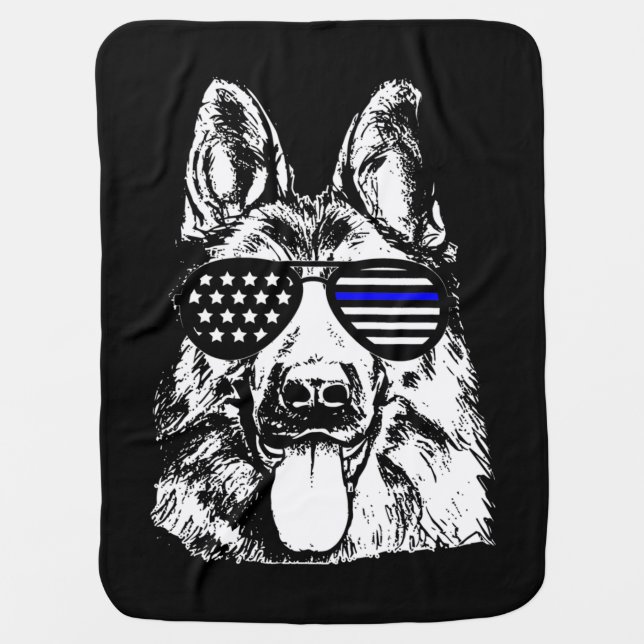 German Shepherd Police Officer Police Dog Baby Blanket (Front)