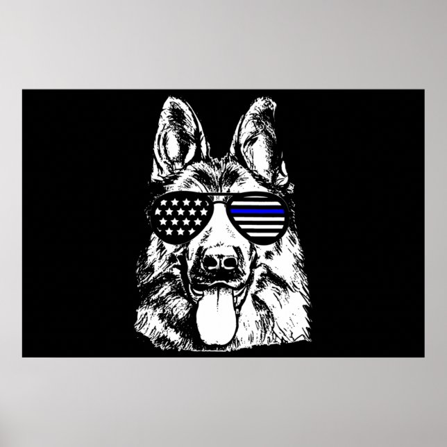 German Shepherd Police Officer Police Dog Poster (Front)