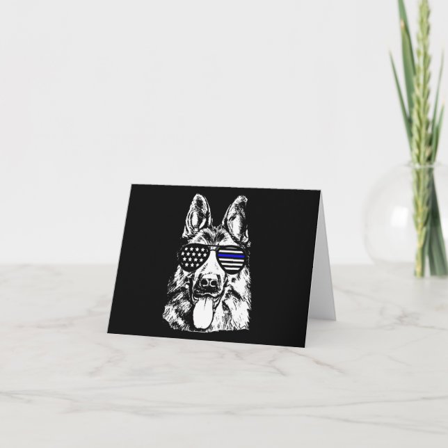 German Shepherd Police Officer Police Dog Thank You Card (Front)