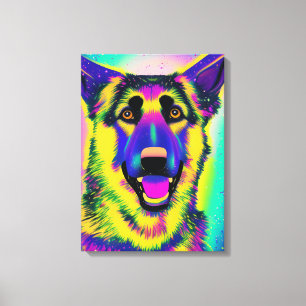German Shepherd Pop Art Canvas Print