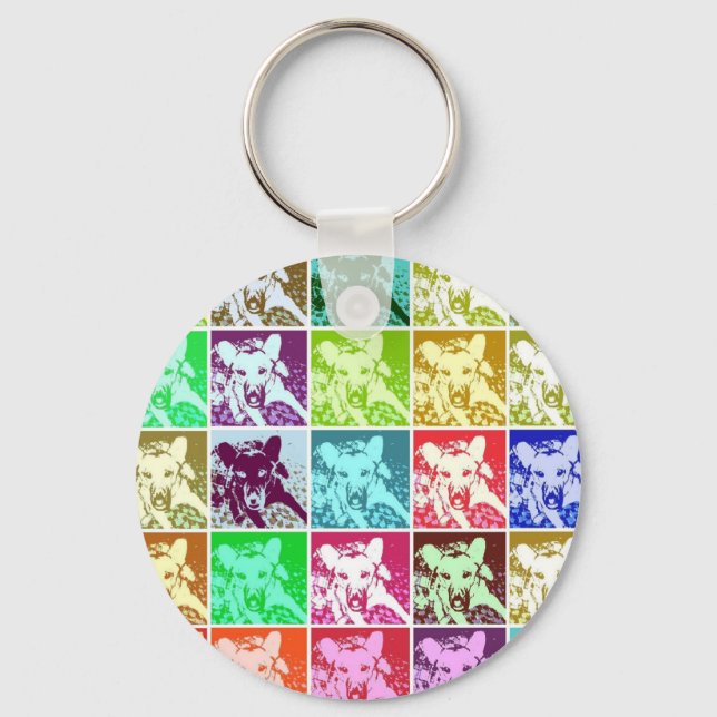 German Shepherd Pop Art Keychain (Front)
