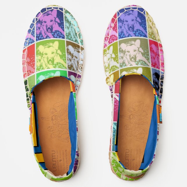 German Shepherd Pop Art Pattern Espadrilles (Front)