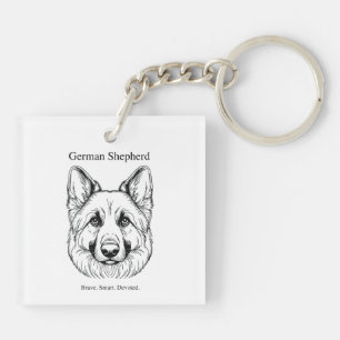 German Shepherd Portrait Keychain