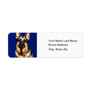 German Shepherd Portrait Label