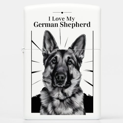German Shepherd Portrait Zippo Lighter