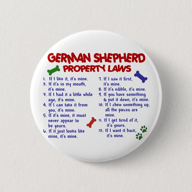 GERMAN SHEPHERD Property Laws 2 Button (Front)
