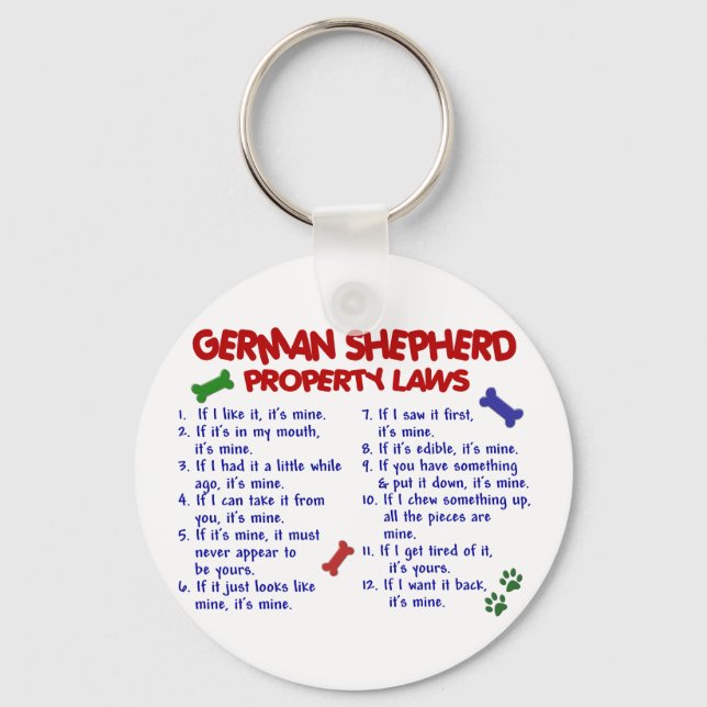 GERMAN SHEPHERD Property Laws 2 Keychain (Front)