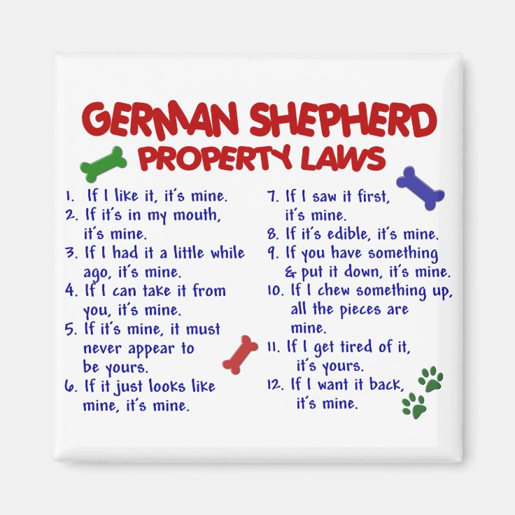 GERMAN SHEPHERD Property Laws 2 Zazzle