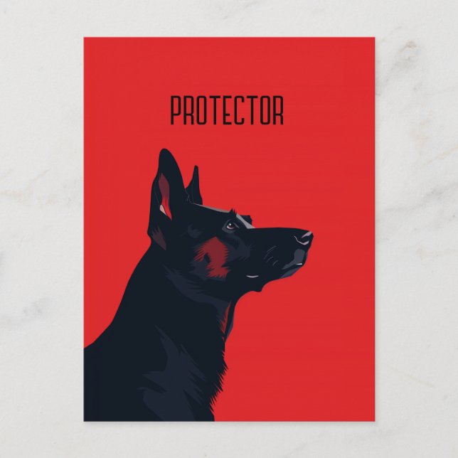German Shepherd Protector Postcard (Front)