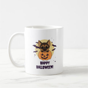 German Shepherd Pumpkin Dogs Happy Halloween Coffee Mug