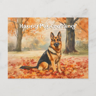 German Shepherd Pupcrossing - Postcard