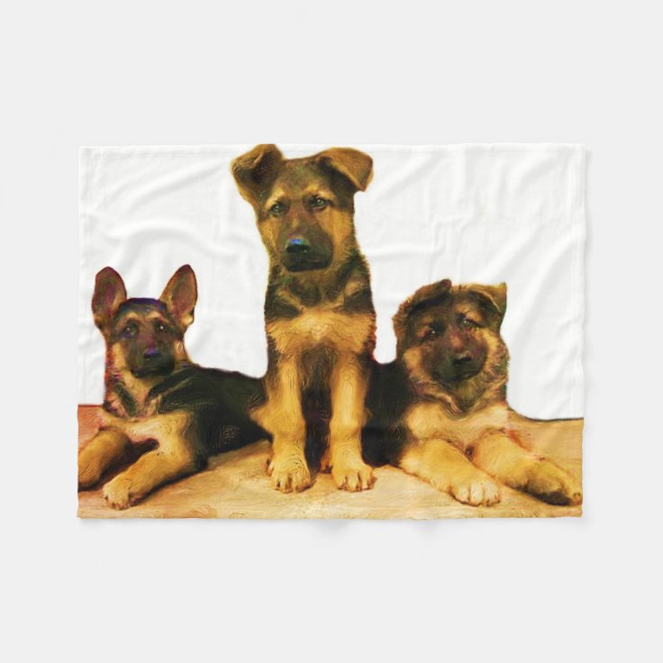 German Shepherd puppies Fleece blanket Zazzle