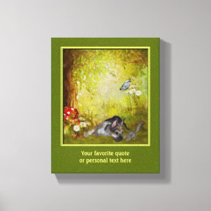 German Shepherd Puppy Add Your Own Text Canvas Print