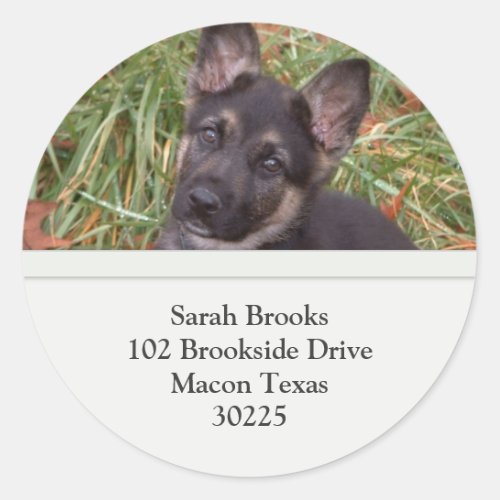 German Shepherd Puppy Address Labels