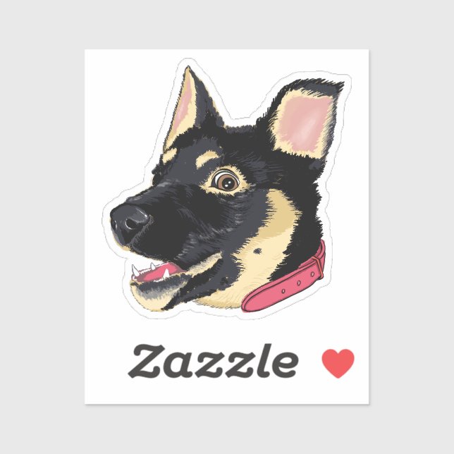 German Shepherd Puppy Art GSD Dog Lover Gift Sticker (Sheet)