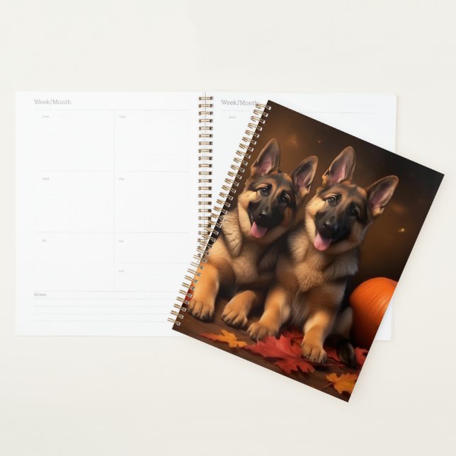 German Shepherd Puppy Autumn Delight Pumpkin  Planner (Display)