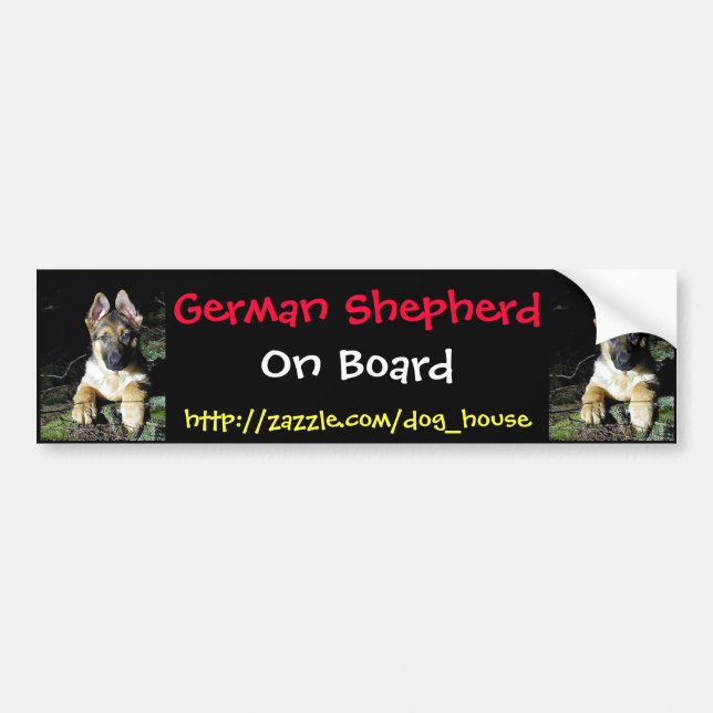 German-Shepherd Puppy Bumper Sticker (Front)