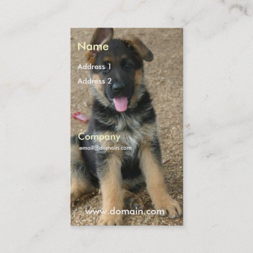 Customizable German Shepherd Puppy Business Card