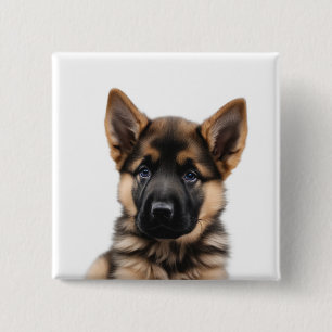 German Shepherd Puppy Button