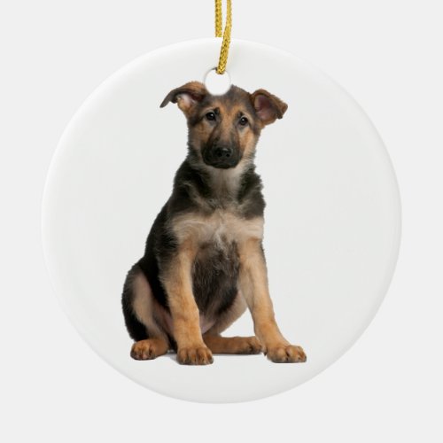 German Shepherd Puppy Ceramic Ornament