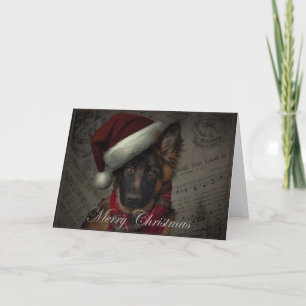 German shepherd puppy Christmas card. Holiday Card