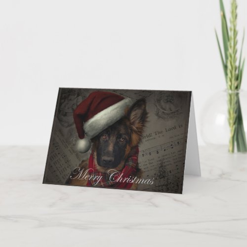 German shepherd puppy Christmas card Holiday Card