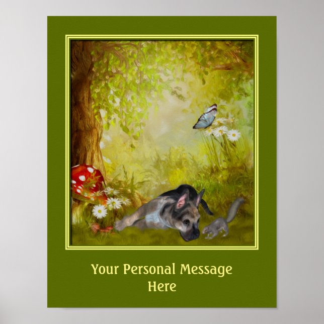 German Shepherd Puppy Create Your Own Text Poster (Front)
