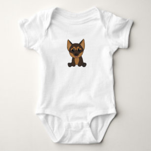 German Shepherd Puppy Dog Baby Bodysuit