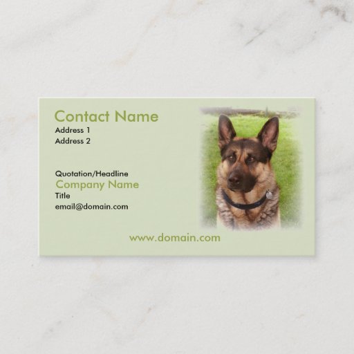 Customizable German Shepherd Puppy Dog Business Card