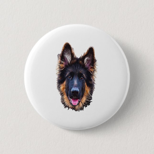 German Shepherd Puppy Dog   Button (Front)