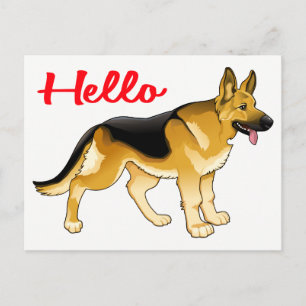 German Shepherd Puppy Dog Hello, Thinking of You Postcard
