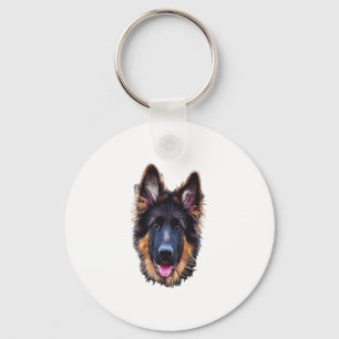 German Shepherd Puppy Dog Keychain