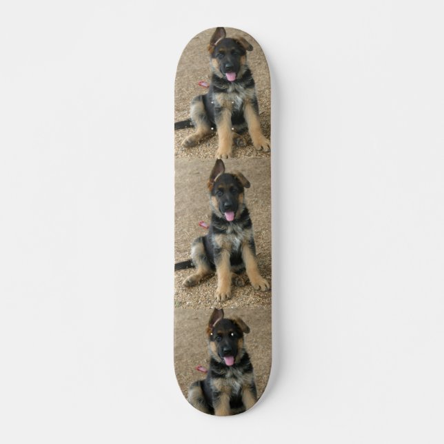 German Shepherd Puppy Dog Skateboard Deck (Front)