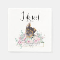 German Shepherd Puppy Dog Wedding Cocktail Napkins