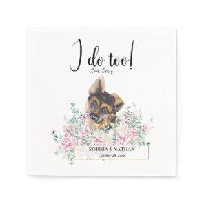 German Shepherd Puppy Dog Wedding Cocktail Napkins