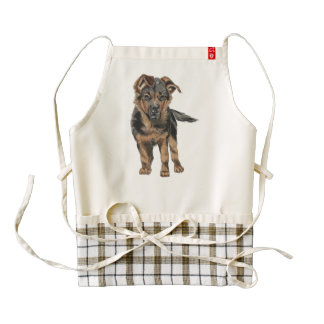 German Shepherd Puppy Drawing Zazzle HEART Apron