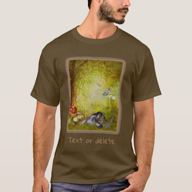 German Shepherd Puppy Fantasy Dog Art  T-Shirt (Front)