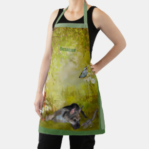 German Shepherd Puppy Fantasy Personalized Apron