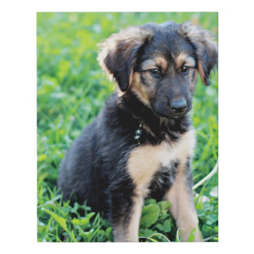 German Shepherd Puppy Faux Canvas Print