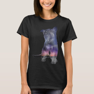 German Shepherd Puppy Galaxy Double Exposure T-Shirt