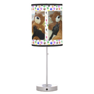German Shepherd Puppy & Giant Teddy Bear, ZKA Table Lamp