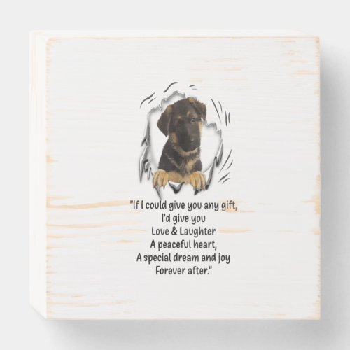 German Shepherd Puppy Gift Wooden Box Sign