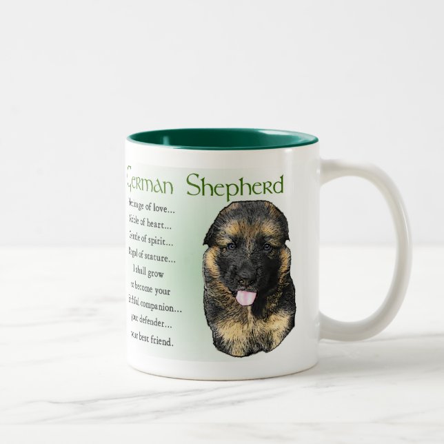 German Shepherd Puppy Gifts Two-Tone Coffee Mug (Right)