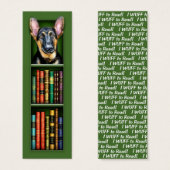 German Shepherd Puppy Green Bookmark (Front & Back)