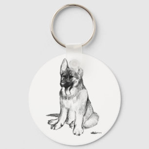German Shepherd Puppy Keychain