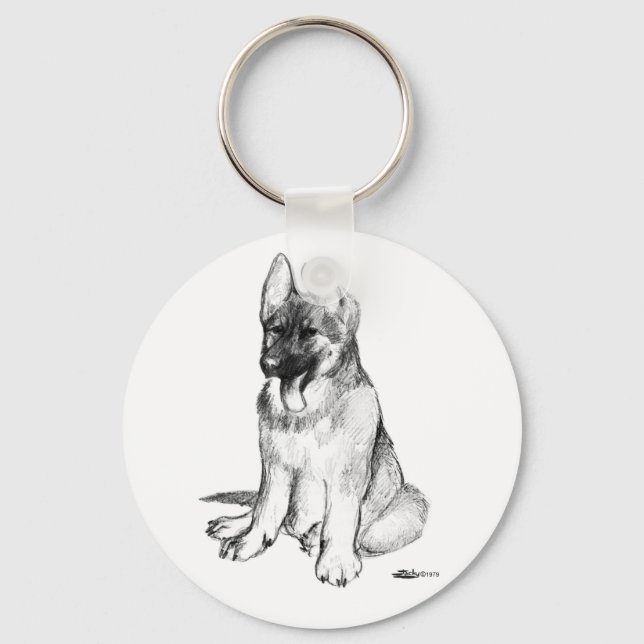 German Shepherd Puppy Keychain (Front)