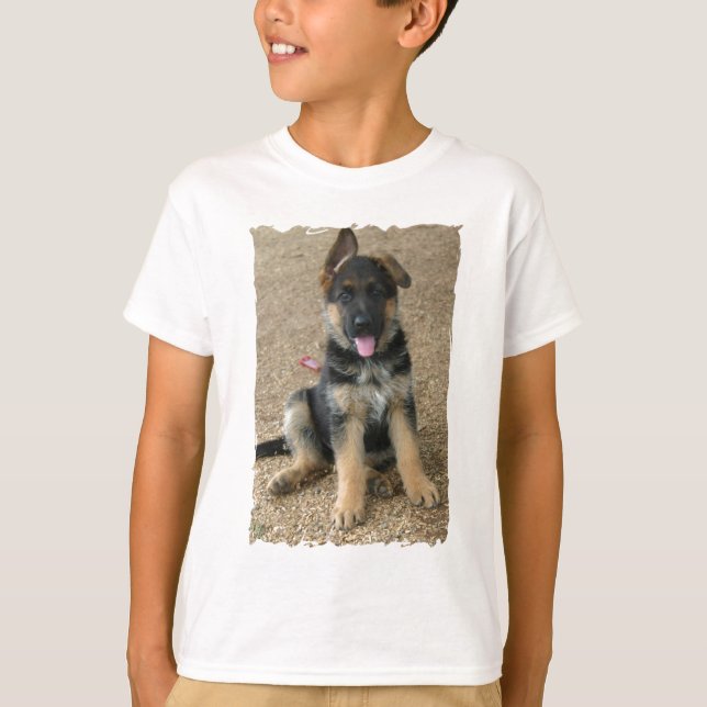 German Shepherd Puppy Kid's T-Shirt (Front)