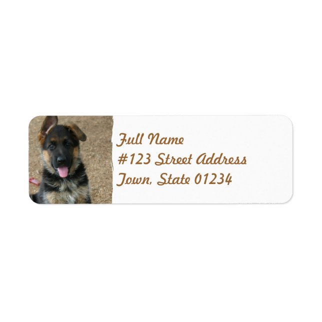 German Shepherd Puppy Mailing Label (Front)