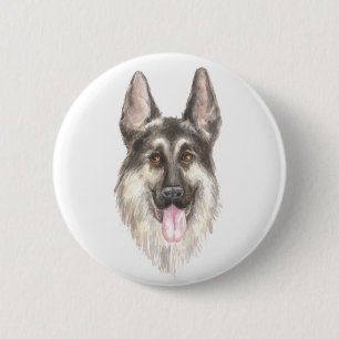 German Shepherd Puppy Mom Dog Lover Fur Mama Button
